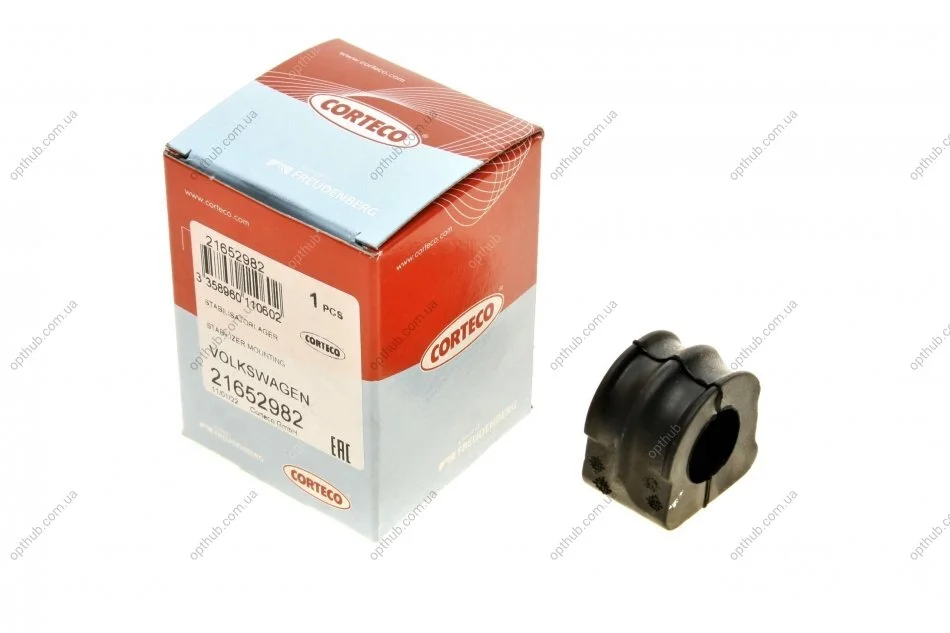 Втулка стабілізатора (переднього) Audi A3/TT/Skoda Octavia/Bora/VW Golf (d=19mm) (opt-om) CORTECO 21652982 (фото 1)