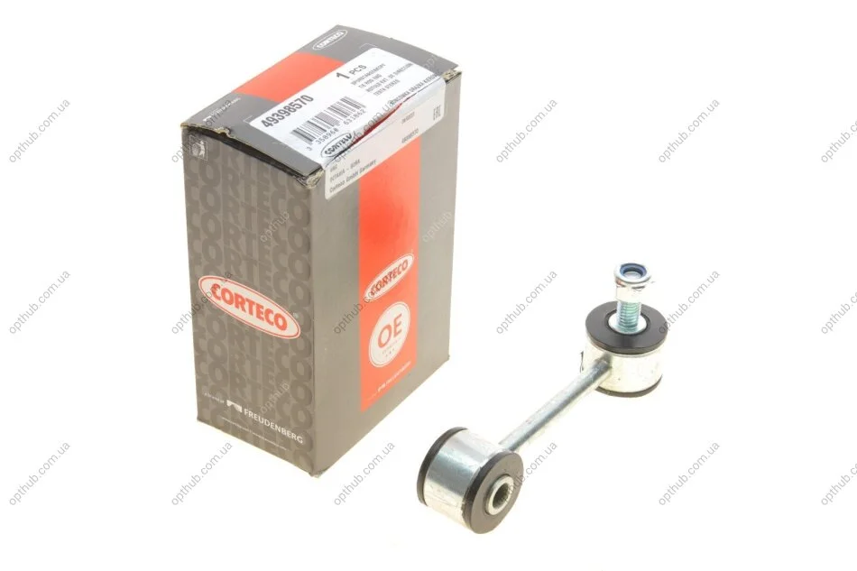 Тяга стабілізатора (переднього) Audi A3/Seat Leon/Skoda Octavia/VW Bora/Golf IV 96-10 (opt-om) CORTECO 49398570 (фото 1)
