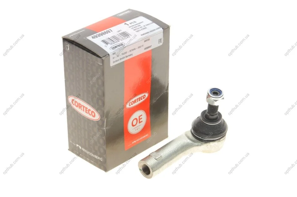 Наконечник тяги рульовой (L) Audi A3/Skoda Octavia/VW Golf IV 96-10 UA63 CORTECO 49398697 (фото 1)