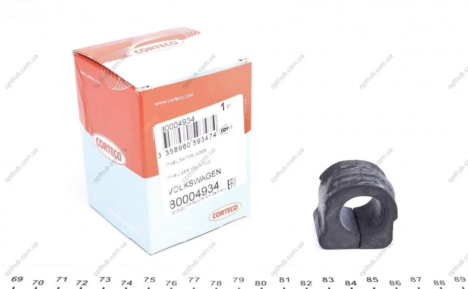 Втулка стабілізатора (переднього) Audi A3/TT/Skoda Octavia/Bora/VW Golf (d=21mm) UA63 CORTECO 80004934 (фото 1)