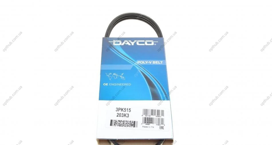 Ремінь генератора Daihatsu Sirion 1.0i 98-05 (opt-om) DAYCO 3PK515 (фото 1)