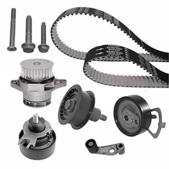 Роликовий модуль натягувача ременя (ролик, ремінь, помпа) AUDI A2 1.6FSI 2002-2005-ТЕФЛОН (БЕЛЫЙ) -ua DAYCO KTBWP3471