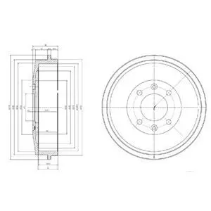 Гальмівний барабан задн CITROEN BERLINGO, C15, XSARA, XSARA PICASSO, ZX PEUGEOT 305, 305 I, 305 II, 306, 405 I, 405 II, 406, PARTNER, PARTNER ORIGIN, PARTNER TEPEE 1.0-Electric 11.75- Delphi BF169 (фото 1)