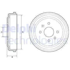 Гальмівний барабан задн CHEVROLET AVEO / KALOS, SPARK 1.0-1.5 01.04- Delphi BF548 (фото 1)