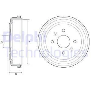 Гальмівний барабан задн CHEVROLET AVEO / KALOS, SPARK 1.0-1.5 01.04- Delphi BF548