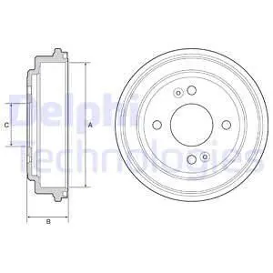 Гальмівний барабан задн HYUNDAI GETZ 1.1-1.6 09.02- Delphi BF551 (фото 1)
