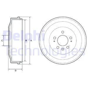 Гальмівний барабан задн VW AMAROK 2.0/2.0D/3.0D 09.10- Delphi BF558