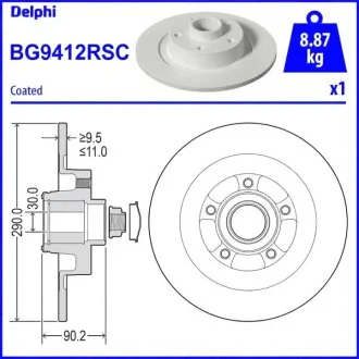 Диск гальмівний Delphi BG9412RSC