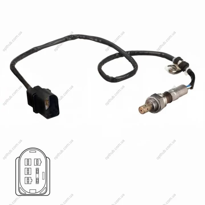Лямбда-зонд (кількість дротів 5, 750мм) AUDI A3 SEAT ALTEA, ALTEA XL, LEON, TOLEDO III SKODA OCTAVIA II VW GOLF PLUS V, GOLF V, GOLF VI, JETTA III, TOURAN 1.6/1.6ALK/1.6LPG 05.03-12.13 Delphi ES21102-12B1 (фото 1)