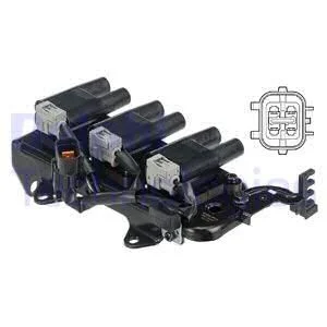 Котушка запалювання HYUNDAI TUCSON KIA SPORTAGE II 2.0/2.7 08.04-11.10 Delphi GN10462-12B1