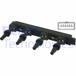 Котушка запалювання CITROEN C3 III, C-ELYSEE PEUGEOT 208 II, 301, 308 I, 308 II 1.6/1.6LPG 02.12- Delphi GN10654-12B1 (фото 1)