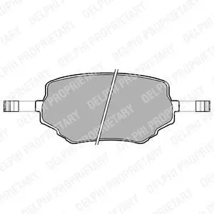 Комплект гальмівних колодок передн, SUZUKI GRAND VITARA I, GRAND VITARA II, VITARA, XL-7 1.6-2.7 12.94- Delphi LP1015 (фото 1)