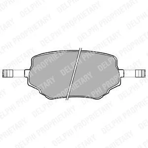 Комплект гальмівних колодок передн, SUZUKI GRAND VITARA I, GRAND VITARA II, VITARA, XL-7 1.6-2.7 12.94- Delphi LP1015