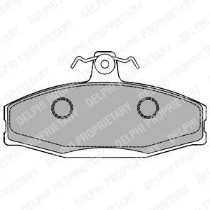 Комплект гальмівних колодок передн, MITSUBISHI COLT I, LANCER F, LANCER I SKODA FAVORIT, FAVORIT FORMAN, FELICIA CUBE, FELICIA I, FELICIA II VW CADDY II 1.2-1.9D 01.78-04.02 Delphi LP1429 (фото 1)