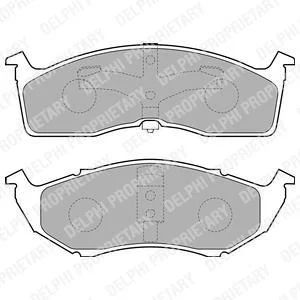 Комплект гальмівних колодок передн, CHRYSLER 300M, CARAVAN, CONCORDE, GRAND VOYAGER III, NEON, NEON II, NEW YORKER, VISION, VOYAGER I, VOYAGER II, VOYAGER III, VOYAGER IV 1.6-3.8 10.87- Delphi LP1531