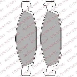 Комплект гальмівних колодок передн, JEEP CHEROKEE, GRAND CHEROKEE I, GRAND CHEROKEE II 2.7D-4.7 10.90-09.05 Delphi LP1557 (фото 1)