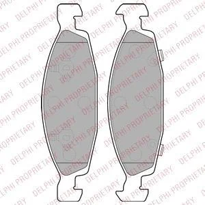Комплект гальмівних колодок передн, JEEP CHEROKEE, GRAND CHEROKEE I, GRAND CHEROKEE II 2.7D-4.7 10.90-09.05 Delphi LP1557