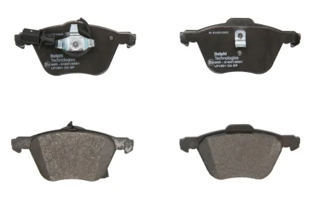 Комплект гальмівних колодок передн, FORD GALAXY I, GALAXY MK I SEAT ALHAMBRA VW CALIFORNIA T4 CAMPER, SHARAN, TRANSPORTER T4 1.8-2.8 07.90-03.10 Delphi LP1801