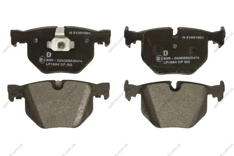 Комплект гальмівних колодок задн, BMW 7 (E65, E66, E67), X5 (E53) 3.0-4.8 10.01-12.09 Delphi LP1834 (фото 1)