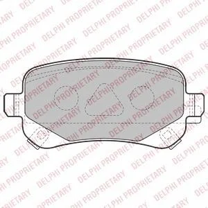 Комплект гальмівних колодок задн (без комплектуючих), CHRYSLER GRAND VOYAGER V, TOWN & COUNTRY, VOYAGER V DODGE GRAND, JOURNEY FIAT FREEMONT 2.0D-4.0 06.07- Delphi LP2174