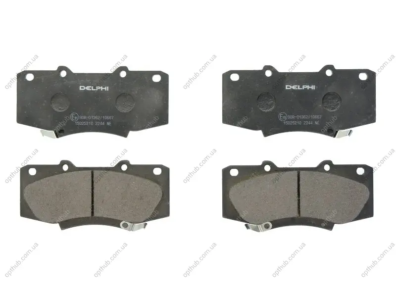 Комплект гальмівних колодок передн, TOYOTA HILUX VII 2.5D/3.0D 02.05- Delphi LP2244 (фото 1)
