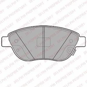 Комплект гальмівних колодок передн, FIAT 500L 0.9-1.6D 09.12- Delphi LP2476