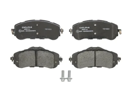 Комплект гальмівних колодок передн, CITROEN BERLINGO OPEL ASTRA L, COMBO PEUGEOT 308, 308 II, 308 III, PARTNER, RIFTER TOYOTA PROACE CITY 1.2-Electric 09.13- Delphi LP2506