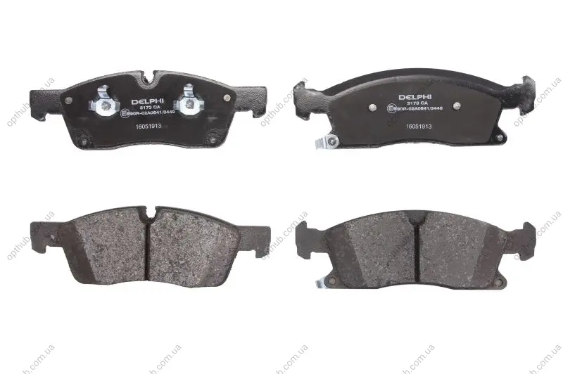 Комплект гальмівних колодок передн, DODGE DURANGO JEEP GRAND CHEROKEE, GRAND CHEROKEE IV 3.0-6.4 11.10- Delphi LP3173 (фото 1)