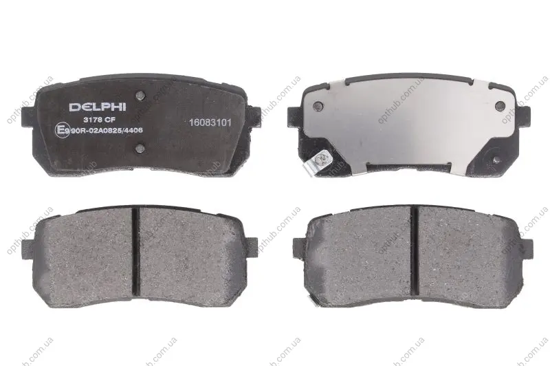 Комплект гальмівних колодок задн, HYUNDAI H-1 CARGO KIA CARNIVAL II, SORENTO III MAZDA CX-30 2.0D-3.5 10.01- Delphi LP3178 (фото 1)