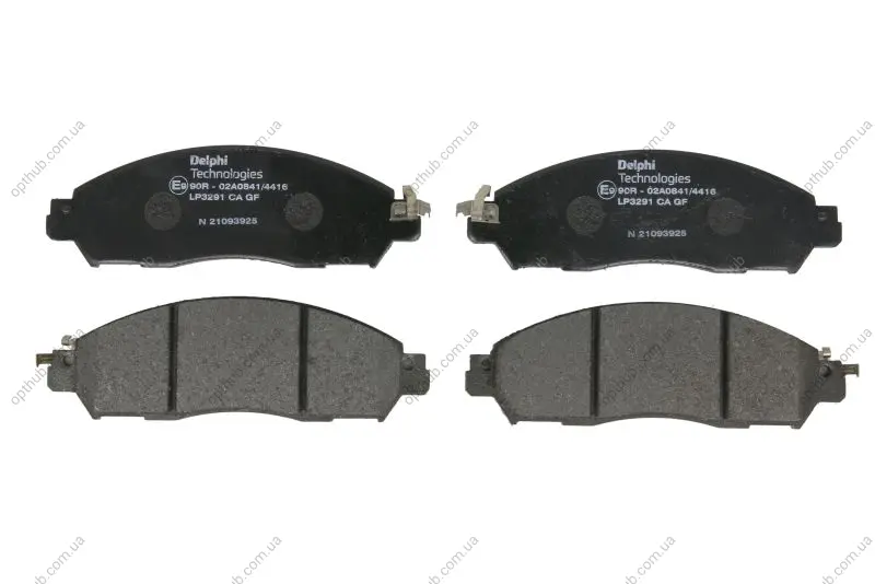 Комплект гальмівних колодок передн, NISSAN LEAF, NAVARA NP300, NV200, NV200 / EVALIA RENAULT ALASKAN 2.3D/2.5D/Electric 05.14- Delphi LP3291 (фото 1)