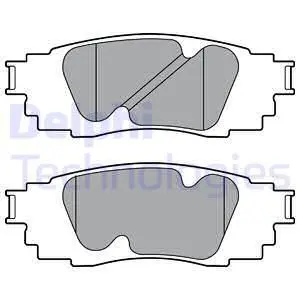 Комплект гальмівних колодок задн, LEXUS ES, RX, UX TOYOTA CAMRY, C-HR, COROLLA CROSS, PRIUS, RAV 4 V, YARIS CROSS 1.2-3.5H 10.15- Delphi LP3392 (фото 1)