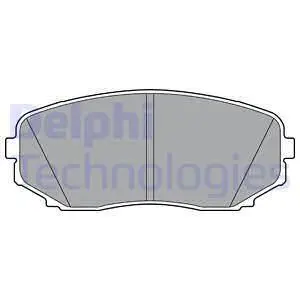 Комплект гальмівних колодок передн, MAZDA CX-7, CX-9 MITSUBISHI ECLIPSE CROSS, GRANDIS, L200 / TRITON, OUTLANDER III, PAJERO PININ I, PAJERO SPORT III 1.5-3.7 10.99- Delphi LP3399 (фото 1)