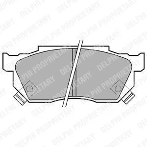 Комплект гальмівних колодок передн, HONDA CIVIC IV, CIVIC V, CRX I, CRX II, JAZZ II, PRELUDE II 1.2-1.8 10.83-10.08 Delphi LP445