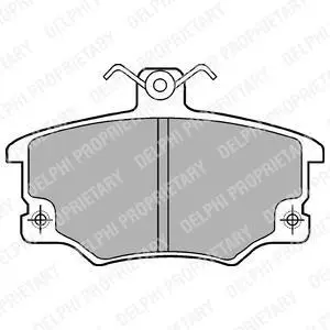 Комплект гальмівних колодок передн, ABARTH RITMO ALFA ROMEO 145, 146, 155, SPIDER FIAT ARGENTA, BARCHETTA, BRAVO I, CROMA, PANDA, PUNTO, REGATA, RITMO, SEICENTO / 600 0.8-Electric 07.77-03.12 Delphi LP459 (фото 1)