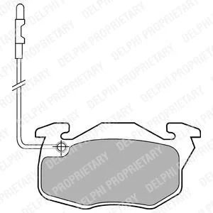 Комплект гальмівних колодок передн, CITROEN SAXO PEUGEOT 106 I, 106 II, 205, 205 I, 205 II, 305, 305 I, 305 II, 309, 309 I, 309 II, 405 I, 405 II RENAULT 11, 18 1.0-Electric 05.77-07.04 Delphi LP490