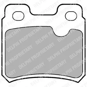 Комплект гальмівних колодок задн, OPEL ASCONA C, ASTRA F, CALIBRA A, KADETT E, OMEGA A, SENATOR B, VECTRA A, VECTRA B SAAB 900 II 1.4-3.0 09.84-07.03 Delphi LP586 (фото 1)