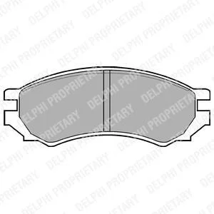 Комплект гальмівних колодок передн, NISSAN NAVARA, PRIMERA, SUNNY III 1.6-2.5D 06.90-10.01 Delphi LP670