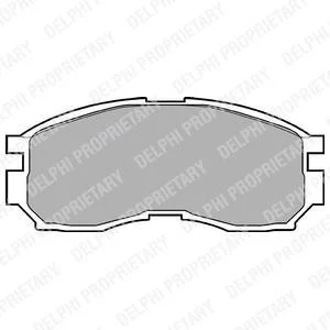 Комплект гальмівних колодок передн, DODGE AVENGER HYUNDAI SANTAMO MITSUBISHI COLT III, COLT IV, ECLIPSE I, ECLIPSE II, GALANT VI, GALANT VII, GALANT VIII, LANCER III 1.3-2.5 01.87-06.07 Delphi LP803