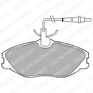 Комплект гальмівних колодок передн, CITROEN XSARA, ZX PEUGEOT 306, 406, 607 1.6-3.0 05.93-07.11 Delphi LP986