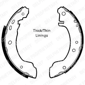 Гальмівна колодка NISSAN PRIMERA 1.6/2.0/2.0D 06.90-06.96 Delphi LS1620