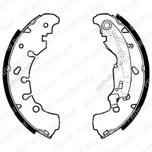 Гальмівна колодка ABARTH PUNTO CITROEN NEMO FIAT FIORINO, GRANDE PUNTO, IDEA, PANDA, PANDINA, PUNTO, PUNTO EVO, QUBO LANCIA MUSA, YPSILON OPEL ADAM, CORSA C, CORSA D 0.9-1.9D 09.99- Delphi LS1980 (фото 1)