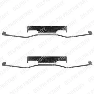 Монтажний набір гальмівних колодок передн CHRYSLER VOYAGER III, VOYAGER IV DODGE CARAVAN FIAT SIENA FORD ESCORT III, ESCORT III EXPRESS, ESCORT IV, ESCORT IV EXPRESS 1.1-3.8 09.80-12.08 Delphi LX0054