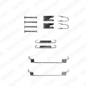 Монтажний набір гальмівної колодки (AP LOCKHEED) FORD FIESTA, FIESTA IV, FIESTA V, FUSION, KA, PUMA, STREET KA MAZDA 121 III, 2, 3 1.0-2.3 08.95-12.12 Delphi LY1291 (фото 1)