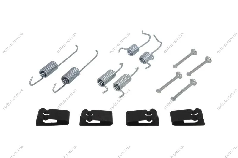 Монтажний набір гальмівної колодки (AKEBONO/BOSCH/LUCAS/NBK) NISSAN CUBE, JUKE, LEAF, NOTE, QASHQAI +2, QASHQAI I, TIIDA, X-TRAIL, X-TRAIL II RENAULT KOLEOS I TOYOTA AVENSIS 1.0-Electric 04.99- Delphi LY1402 (фото 1)