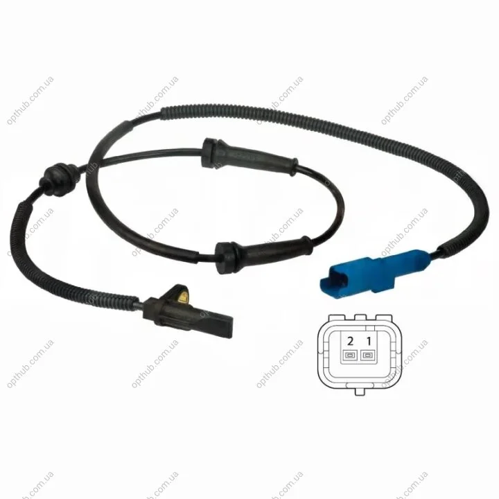 Датчик ABS передн лів/прав DS DS 3 CITROEN C3 AIRCROSS I, C3 AIRCROSS II, C3 II, C3 III, C3 ORIGIN III, C3 PICASSO, C4 CACTUS, C-ELYSEE, DS3 PEUGEOT 2008 I, 207, 208, 208 I 1.0-1.6LPG 02.06- Delphi SS20390 (фото 1)