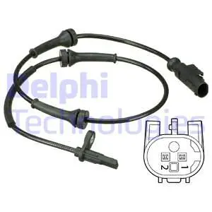 Датчик ABS задн лів/прав ABARTH 500 / 595 / 695, 500C / 595C / 695C FIAT 500, 500 C FORD KA 0.9-1.4 07.07- Delphi SS20540 (фото 1)