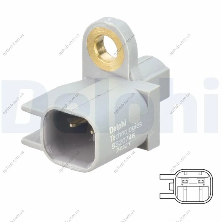 Датчик ABS задн лів/прав VOLVO V40 FORD C-MAX II, FOCUS III, GRAND C-MAX, KUGA II, KUGA III, TOURNEO CONNECT V408 NADWOZIE WIELKO, TRANSIT CONNECT, TRANSIT CONNECT V408 1.0-Electric 04.10- Delphi SS20746 (фото 1)