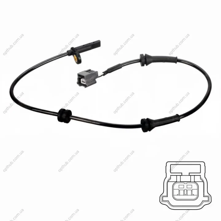 Датчик ABS передн лів/прав NISSAN QASHQAI II, X-TRAIL, X-TRAIL III RENAULT KOLEOS II 1.2-2.5 11.13- Delphi SS20796 (фото 1)