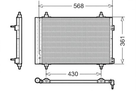 Конденсер кондиціонера CITROEN C4 PETROL DENSO DCN07008