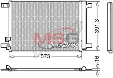 Конденсер кондиціонера VOLKSWAGEN GOLF VII SPORTSVAN (AM1) (14-) 1.5 TSI|VOLKSWAGEN GOLF VII (5G, BA, -ua DENSO DCN32066